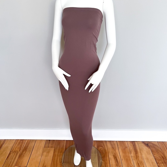 $265 Wolford Fatal Dress Clove Dirty Rose Small Multiwear Maxi Strapless Skirt - Picture 3 of 13